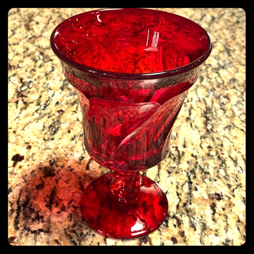 Vintage Red Glass Stemware